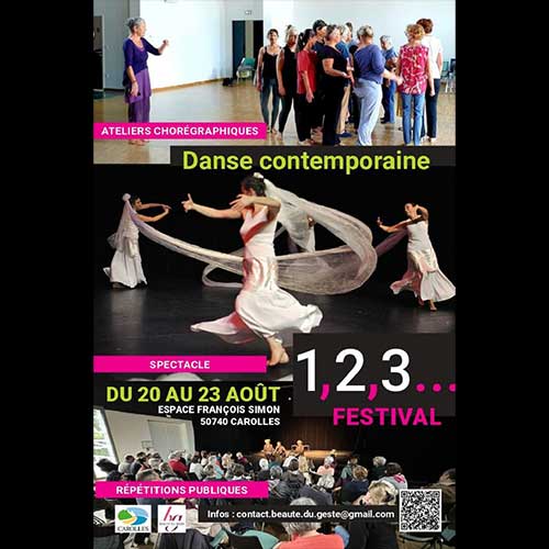 Espectáculo de danza contemporánea en el Festival 1,2,3... de Carolles 2024